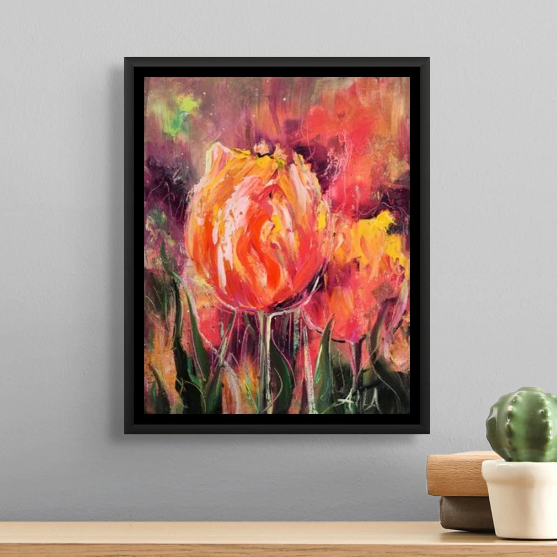 Dazzling Tulip Red Tulip Art Painting with Tulips Spring Tulip